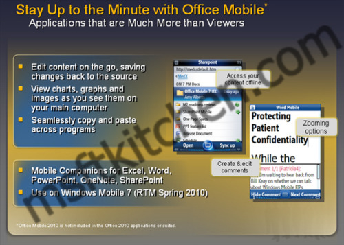 Office Mobile宣传图片泄露Windows Mobile 7发布日期